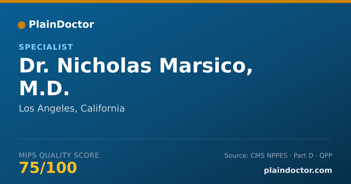 Shareable card for Nicholas Marsico, M.D. - Specialist, Los Angeles, CA