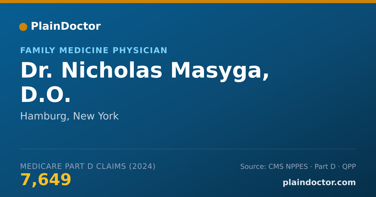 Shareable card for Nicholas Masyga, D.O. - Family Medicine Physician, Hamburg, NY