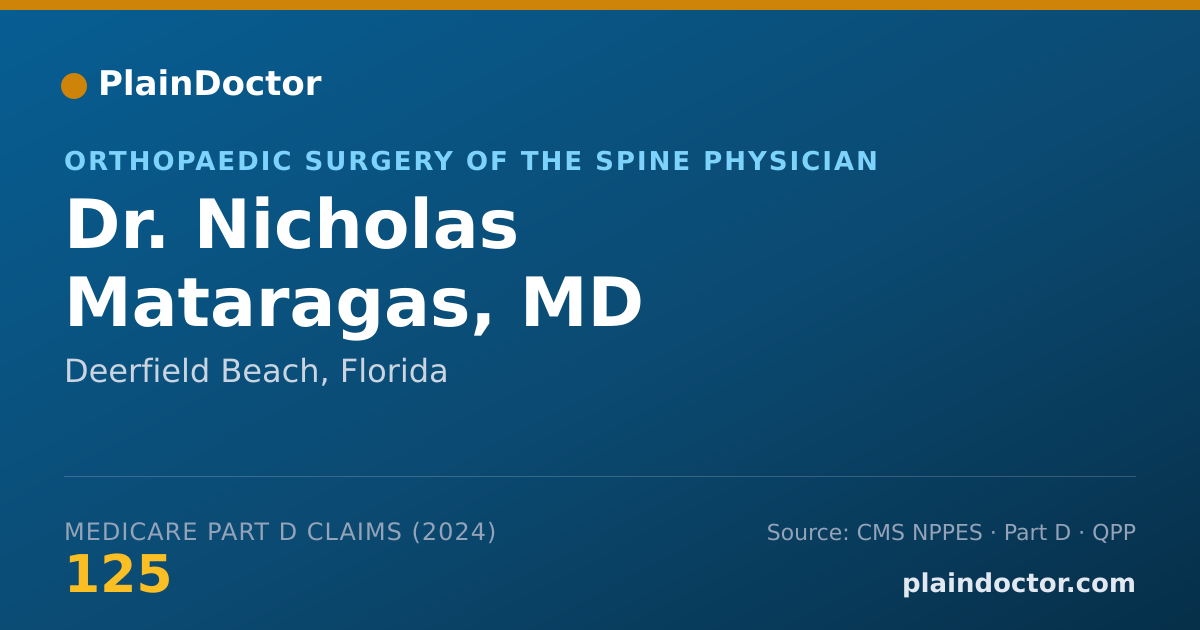 Shareable card for Nicholas Mataragas, MD - Orthopaedic Surgery of the Spine Physician, Deerfield Beach, FL