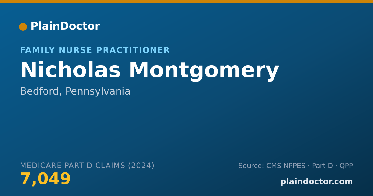 Shareable card for Nicholas Montgomery - Family Nurse Practitioner, Bedford, PA