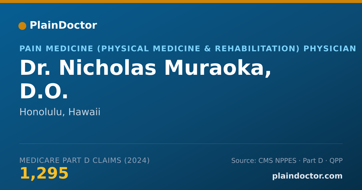 Shareable card for Nicholas Muraoka, D.O. - Pain Medicine (Physical Medicine & Rehabilitation) Physician, Honolulu, HI