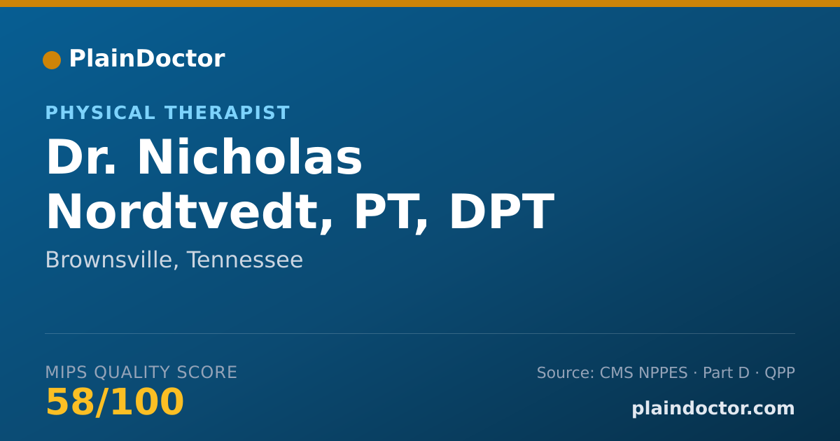 Shareable card for Nicholas Nordtvedt, PT, DPT - Physical Therapist, Brownsville, TN