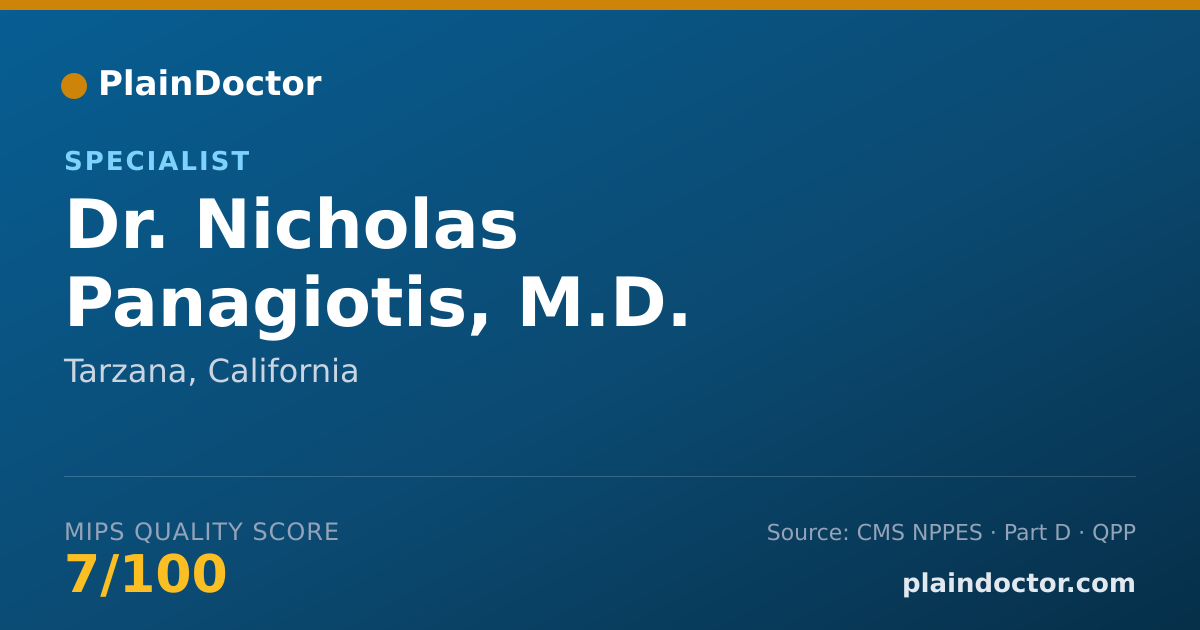 Shareable card for Nicholas Panagiotis, M.D. - Specialist, Tarzana, CA