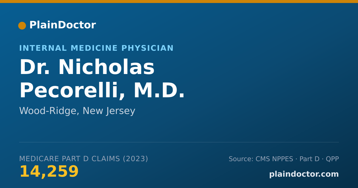 Shareable card for Nicholas Pecorelli, M.D. - Internal Medicine Physician, Wood-Ridge, NJ