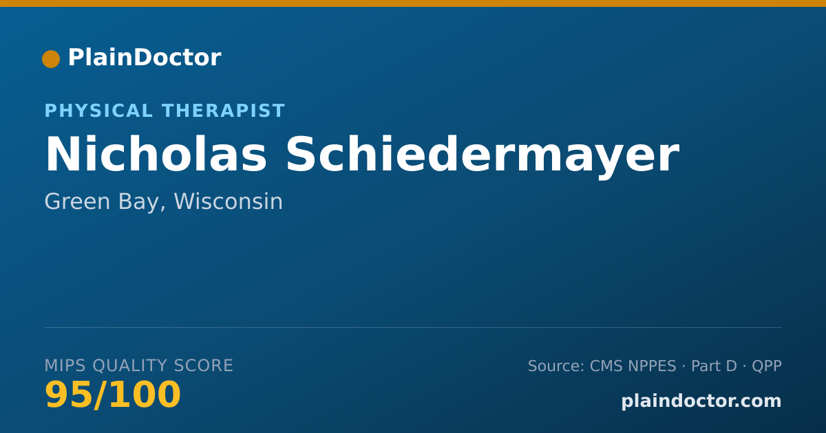Shareable card for Nicholas Schiedermayer - Physical Therapist, Green Bay, WI