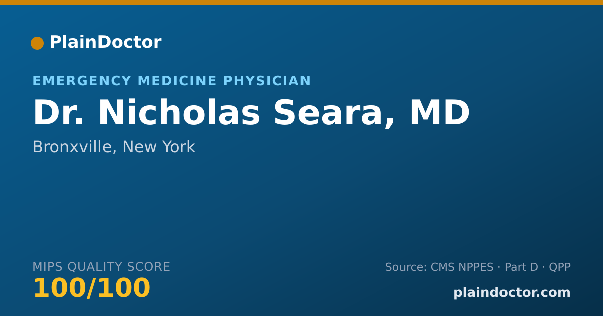 Shareable card for Nicholas Seara, MD - Emergency Medicine Physician, Bronxville, NY