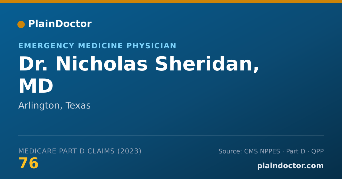 Shareable card for Nicholas Sheridan, MD - Emergency Medicine Physician, Arlington, TX
