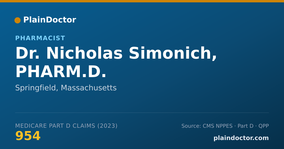 Shareable card for Nicholas Simonich, PHARM.D. - Pharmacist, Springfield, MA