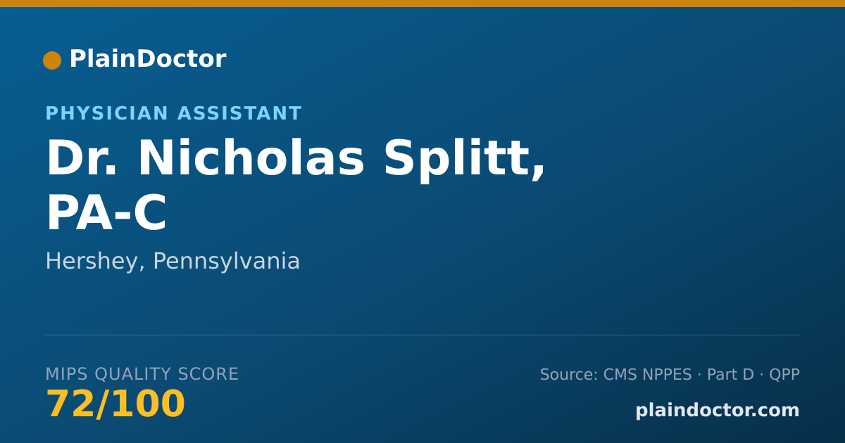 Shareable card for Nicholas Splitt, PA-C - Physician Assistant, Hershey, PA