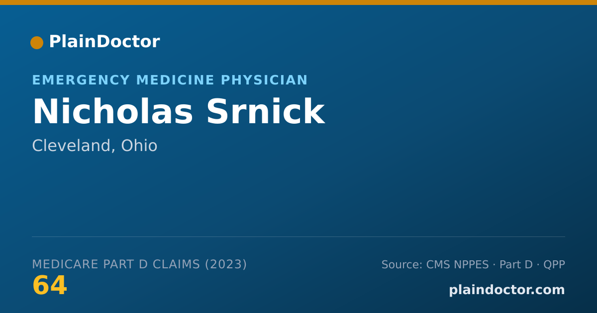 Shareable card for Nicholas Srnick - Emergency Medicine Physician, Cleveland, OH