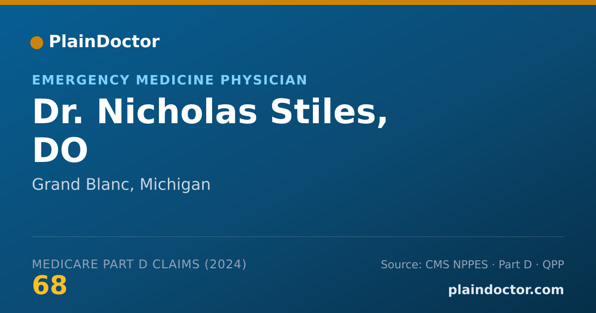 Shareable card for Nicholas Stiles, DO - Emergency Medicine Physician, Grand Blanc, MI
