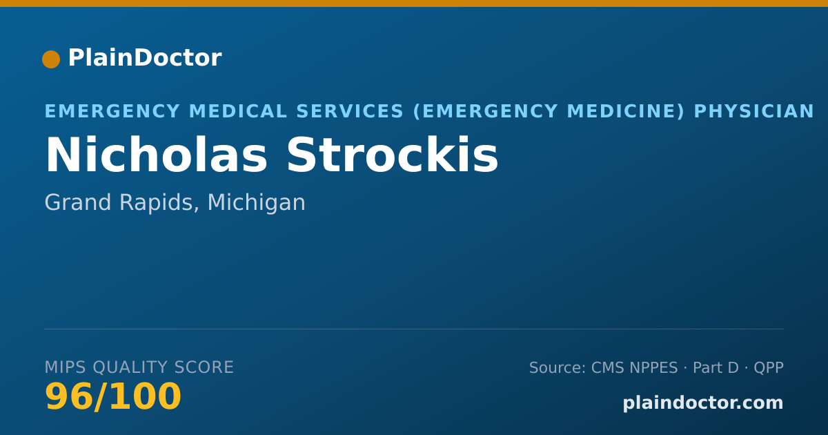 Shareable card for Nicholas Strockis - Emergency Medical Services (Emergency Medicine) Physician, Grand Rapids, MI