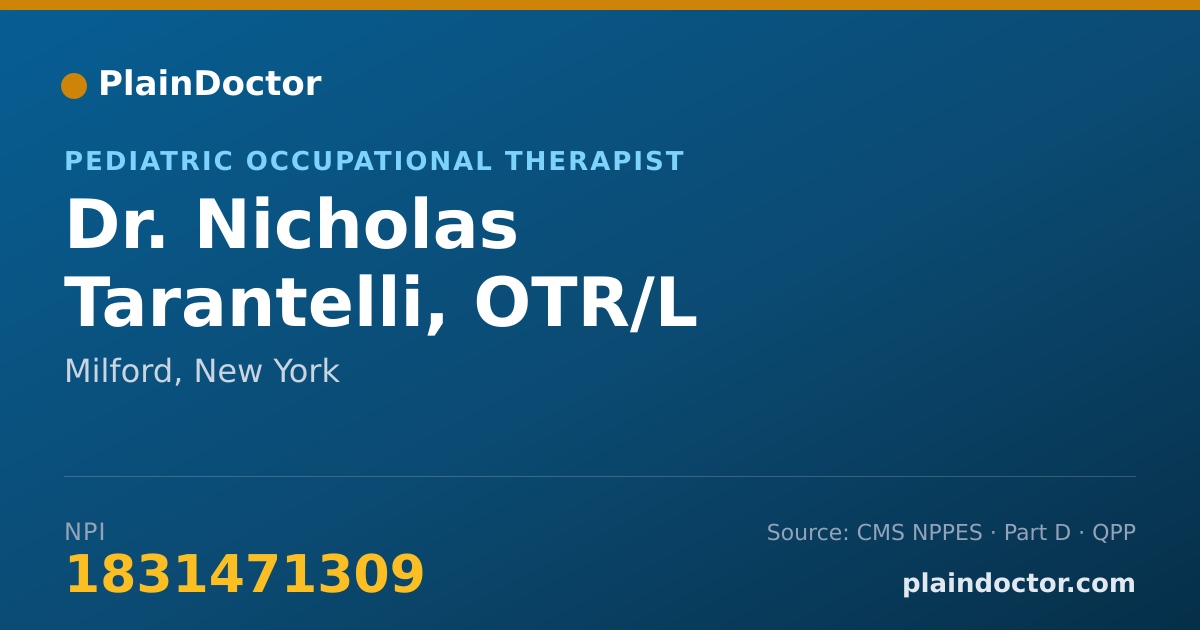 Shareable card for Nicholas Tarantelli, OTR/L - Pediatric Occupational Therapist, Milford, NY