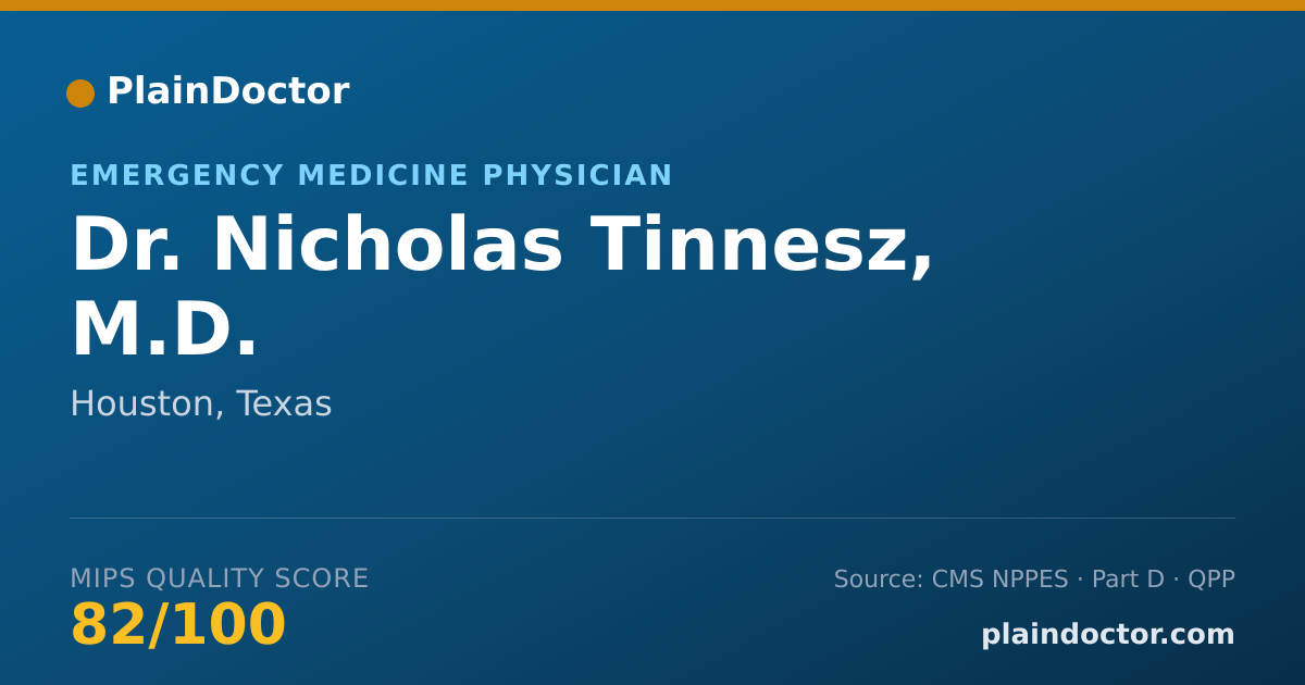 Shareable card for Nicholas Tinnesz, M.D. - Emergency Medicine Physician, Houston, TX