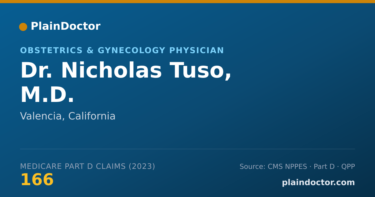 Shareable card for Nicholas Tuso, M.D. - Obstetrics & Gynecology Physician, Valencia, CA