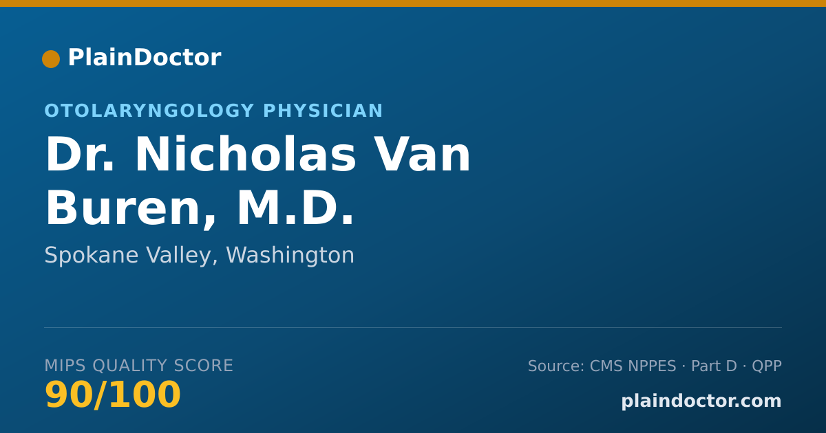 Shareable card for Nicholas Van Buren, M.D. - Otolaryngology Physician, Spokane Valley, WA