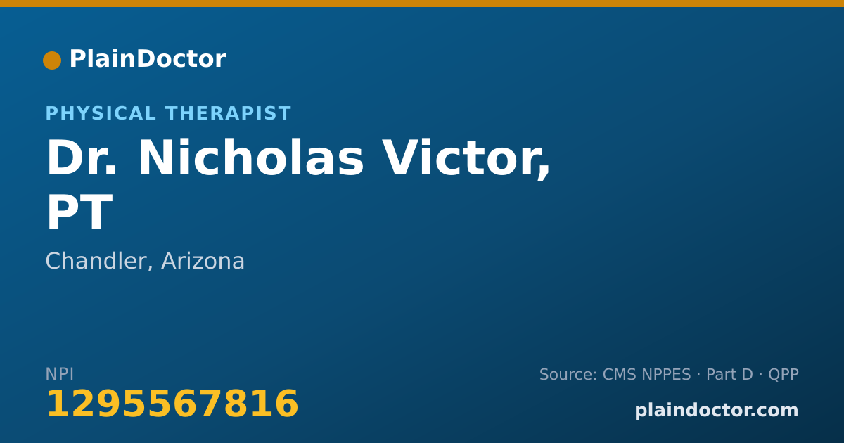 Shareable card for Nicholas Victor, PT - Physical Therapist, Chandler, AZ