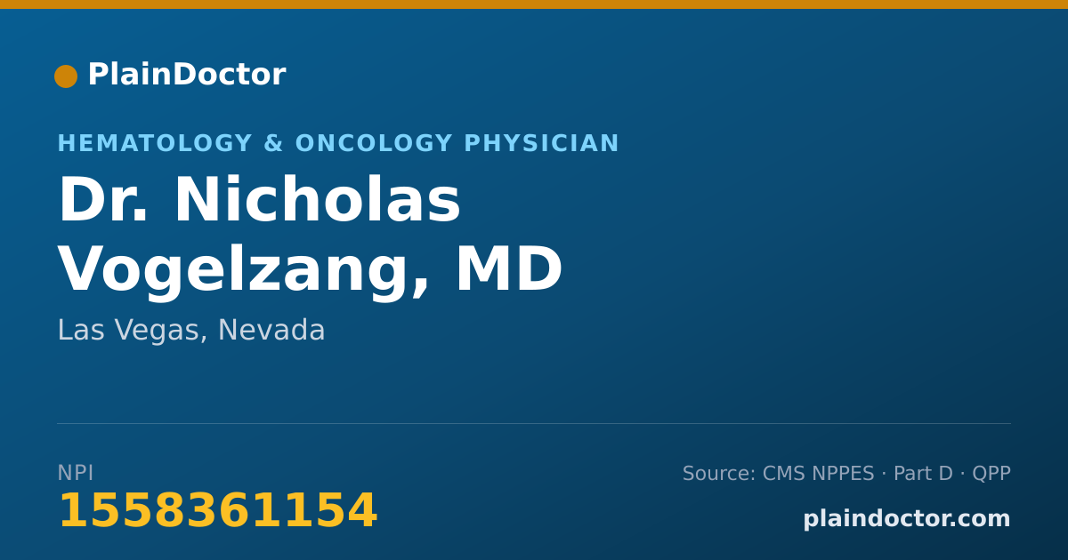 Shareable card for Nicholas Vogelzang, MD - Hematology & Oncology Physician, Las Vegas, NV