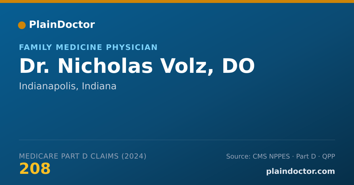 Shareable card for Nicholas Volz, DO - Family Medicine Physician, Indianapolis, IN