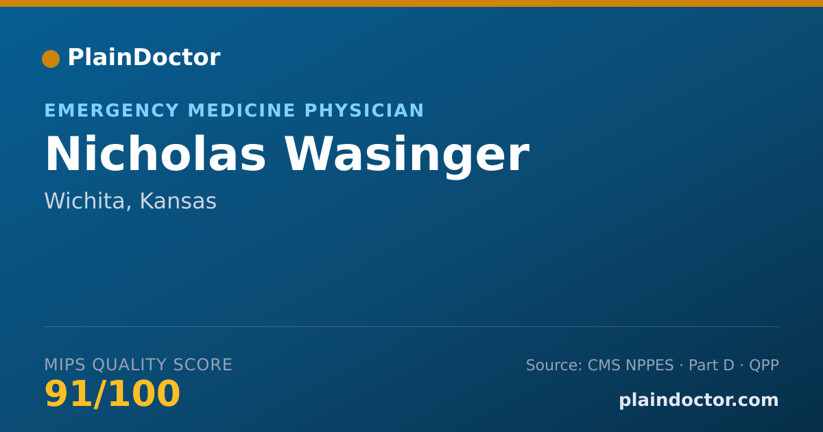 Shareable card for Nicholas Wasinger - Emergency Medicine Physician, Wichita, KS