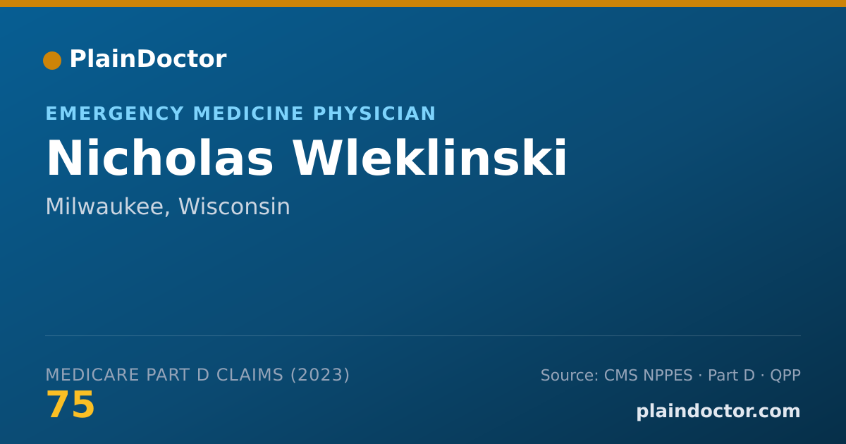 Shareable card for Nicholas Wleklinski - Emergency Medicine Physician, Milwaukee, WI