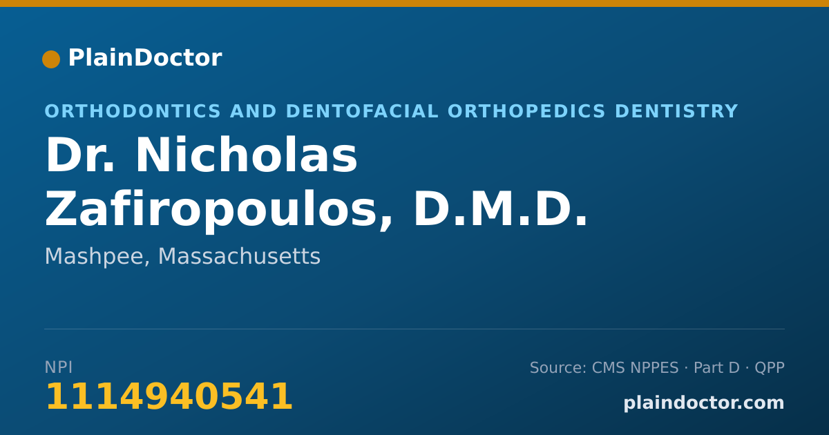 Shareable card for Nicholas Zafiropoulos, D.M.D. - Orthodontics and Dentofacial Orthopedics Dentistry, Mashpee, MA