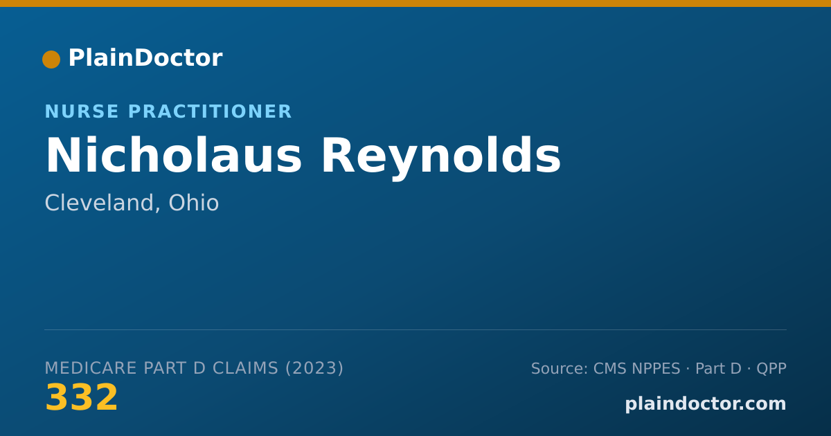 Shareable card for Nicholaus Reynolds - Nurse Practitioner, Cleveland, OH