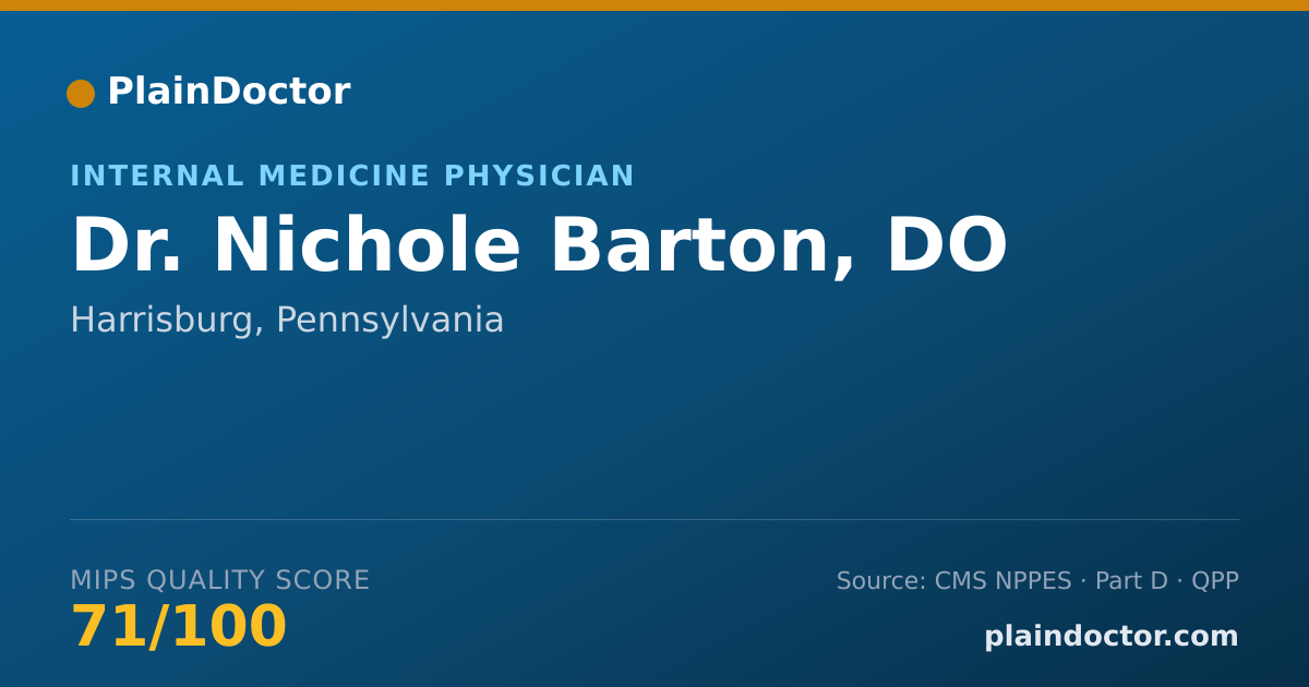 Shareable card for Nichole Barton, DO - Internal Medicine Physician, Harrisburg, PA