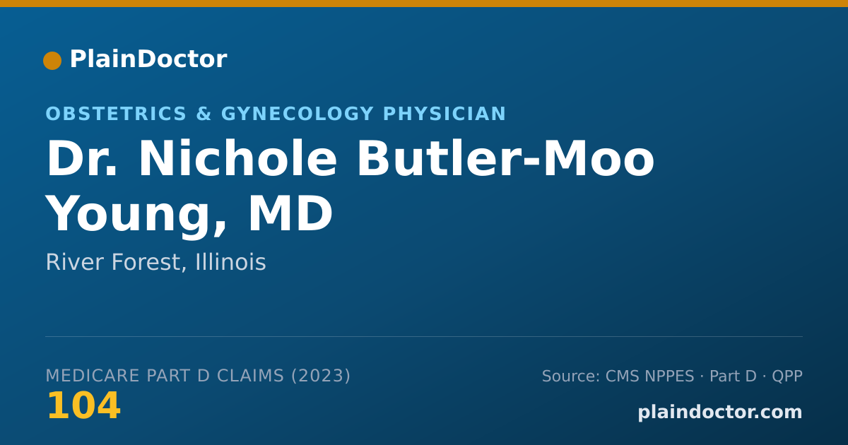 Shareable card for Nichole Butler-Moo Young, MD - Obstetrics & Gynecology Physician, River Forest, IL