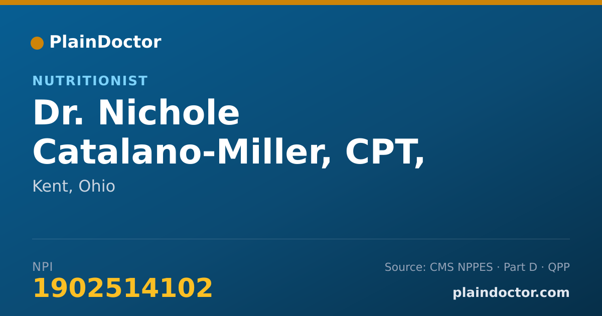 Shareable card for Nichole Catalano-Miller, CPT, CPHWC, CNC - Nutritionist, Kent, OH