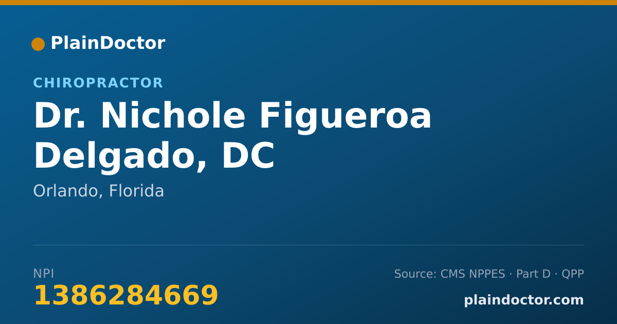 Shareable card for Nichole Figueroa Delgado, DC - Chiropractor, Orlando, FL
