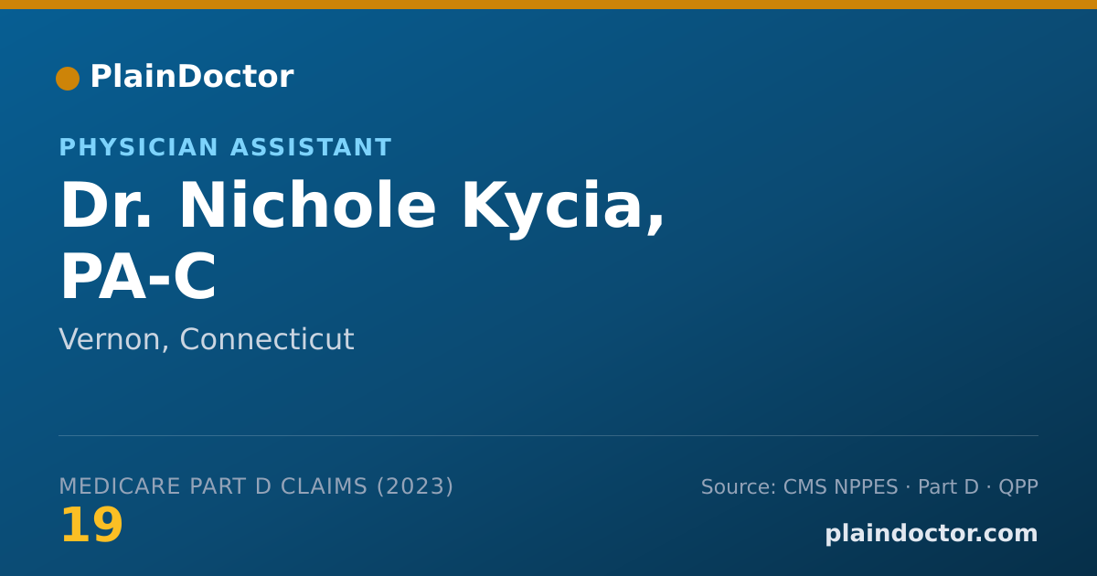 Shareable card for Nichole Kycia, PA-C - Physician Assistant, Vernon, CT