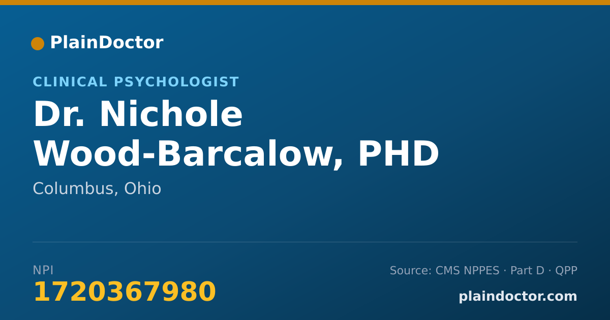 Shareable card for Nichole Wood-Barcalow, PHD - Clinical Psychologist, Columbus, OH