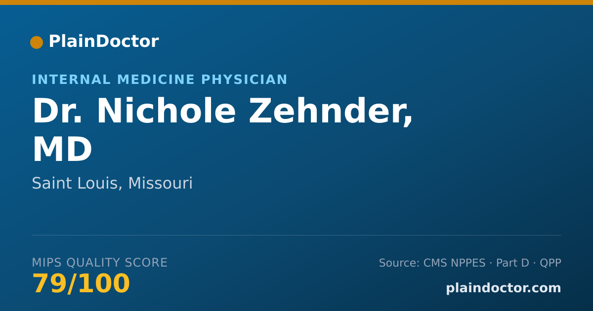 Shareable card for Nichole Zehnder, MD - Internal Medicine Physician, Saint Louis, MO