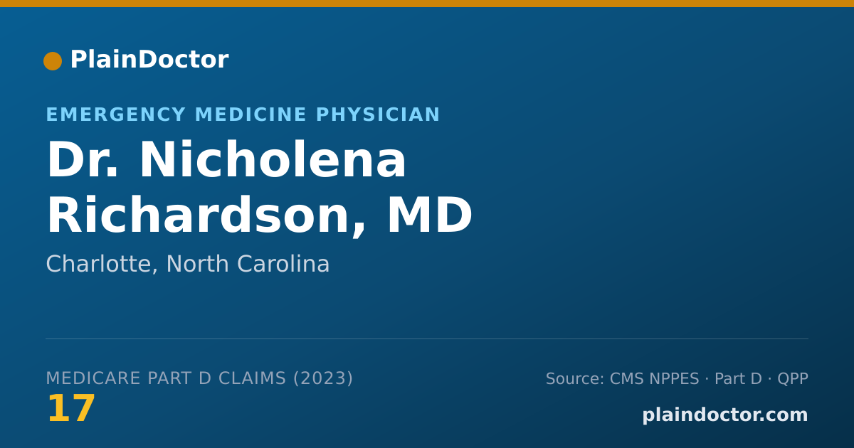 Shareable card for Nicholena Richardson, MD - Emergency Medicine Physician, Charlotte, NC