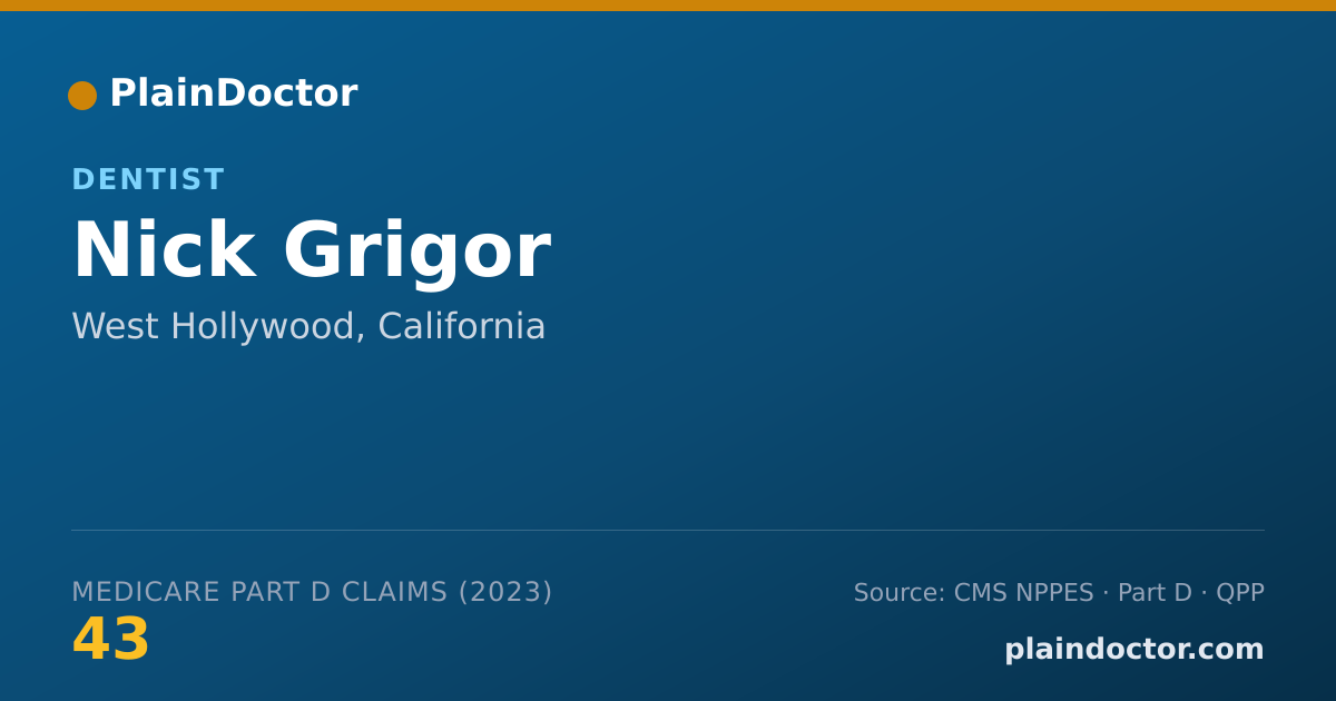 Shareable card for Nick Grigor - Dentist, West Hollywood, CA