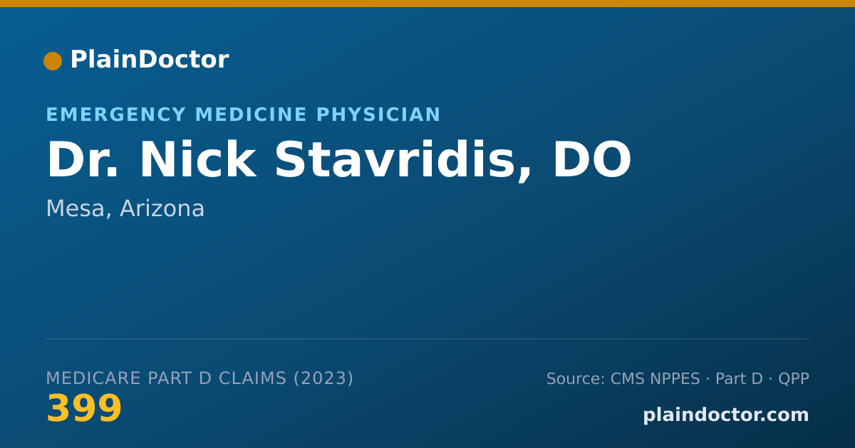 Shareable card for Nick Stavridis, DO - Emergency Medicine Physician, Mesa, AZ