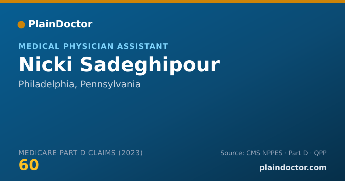 Shareable card for Nicki Sadeghipour - Medical Physician Assistant, Philadelphia, PA