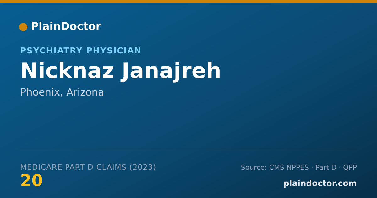 Shareable card for Nicknaz Janajreh - Psychiatry Physician, Phoenix, AZ