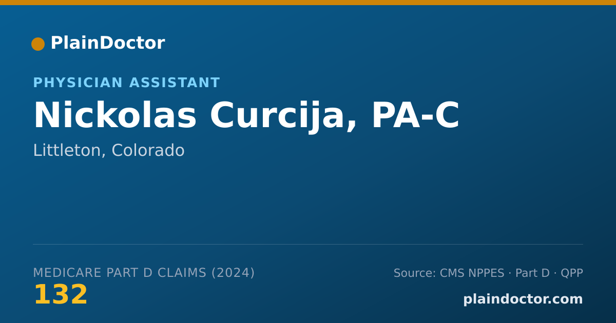 Shareable card for Nickolas Curcija, PA-C - Physician Assistant, Littleton, CO