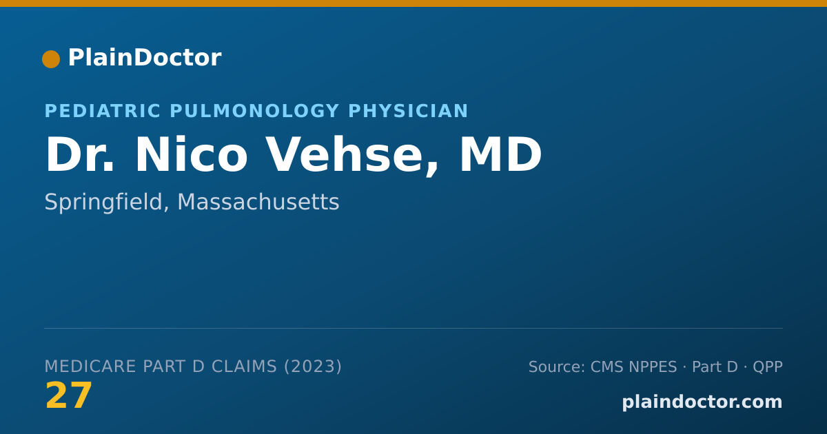 Shareable card for Nico Vehse, MD - Pediatric Pulmonology Physician, Springfield, MA
