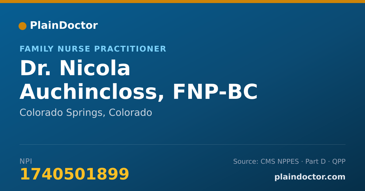 Shareable card for Nicola Auchincloss, FNP-BC - Family Nurse Practitioner, Colorado Springs, CO