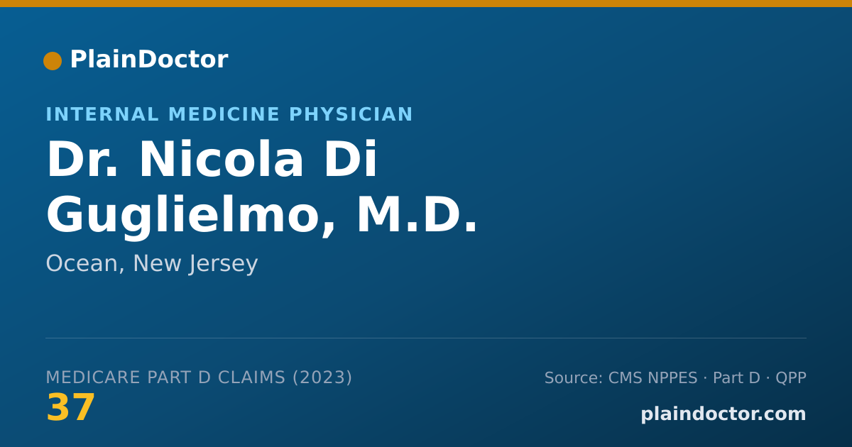 Shareable card for Nicola Di Guglielmo, M.D. - Internal Medicine Physician, Ocean, NJ