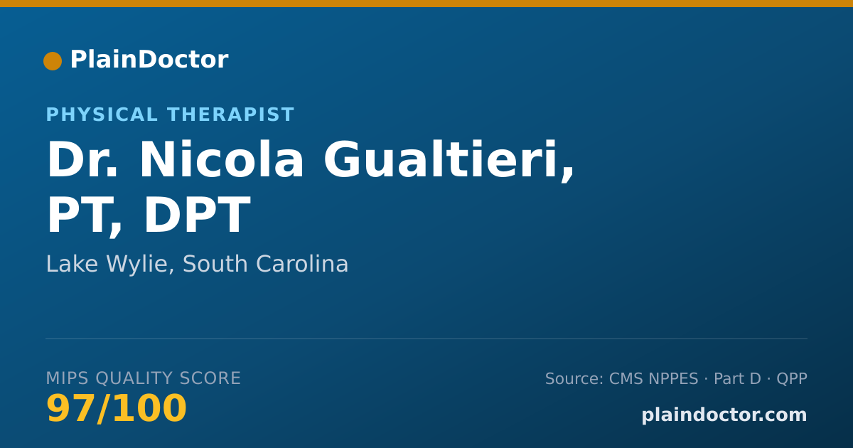 Shareable card for Nicola Gualtieri, PT, DPT - Physical Therapist, Lake Wylie, SC