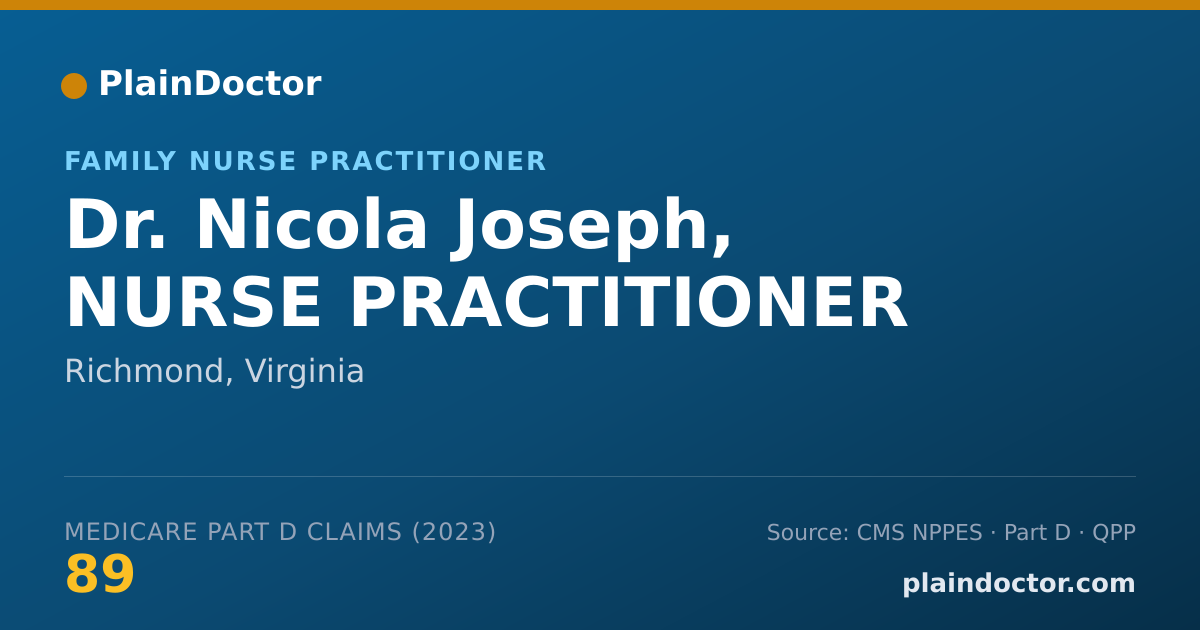 Shareable card for Nicola Joseph, NURSE PRACTITIONER - Family Nurse Practitioner, Richmond, VA