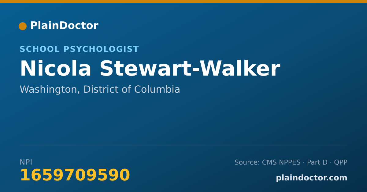 Shareable card for Nicola Stewart-Walker - School Psychologist, Washington, DC