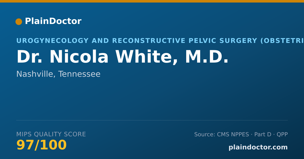 Shareable card for Nicola White, M.D. - Urogynecology and Reconstructive Pelvic Surgery (Obstetrics & Gynecology) Physician, Nashville, TN