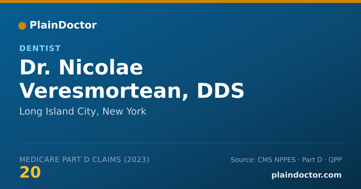 Shareable card for Nicolae Veresmortean, DDS - Dentist, Long Island City, NY