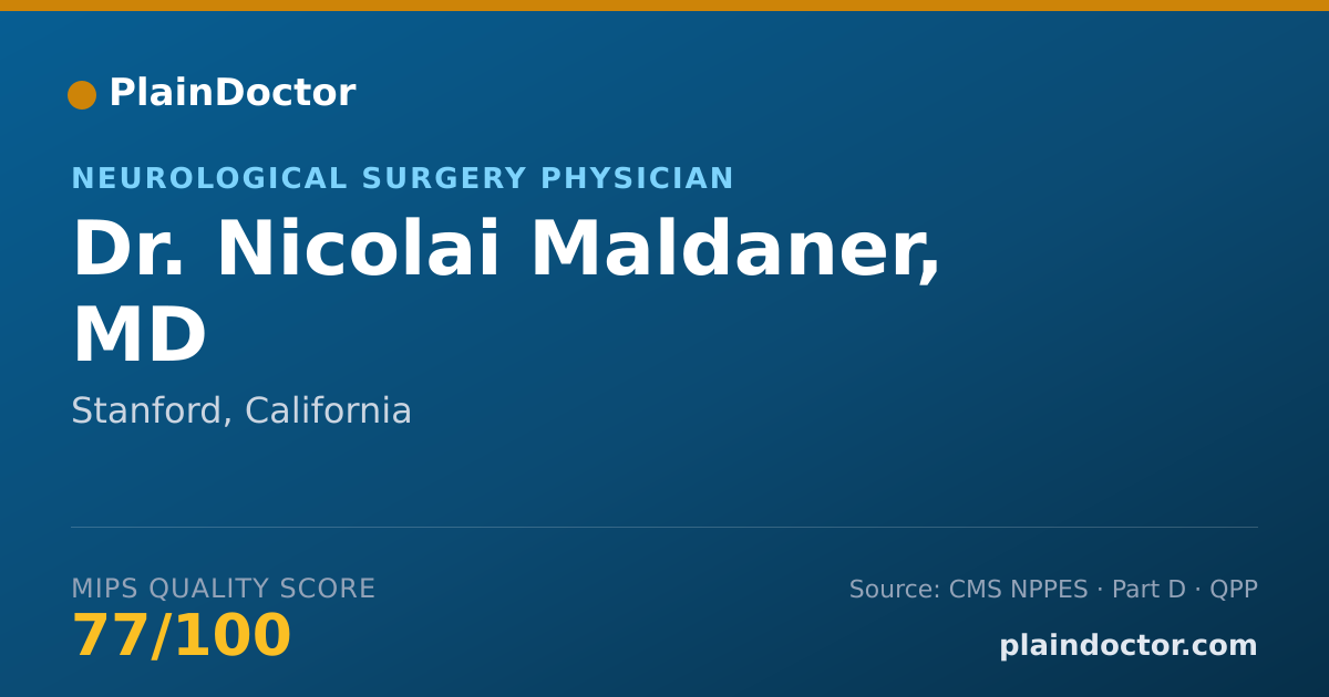 Shareable card for Nicolai Maldaner, MD - Neurological Surgery Physician, Stanford, CA