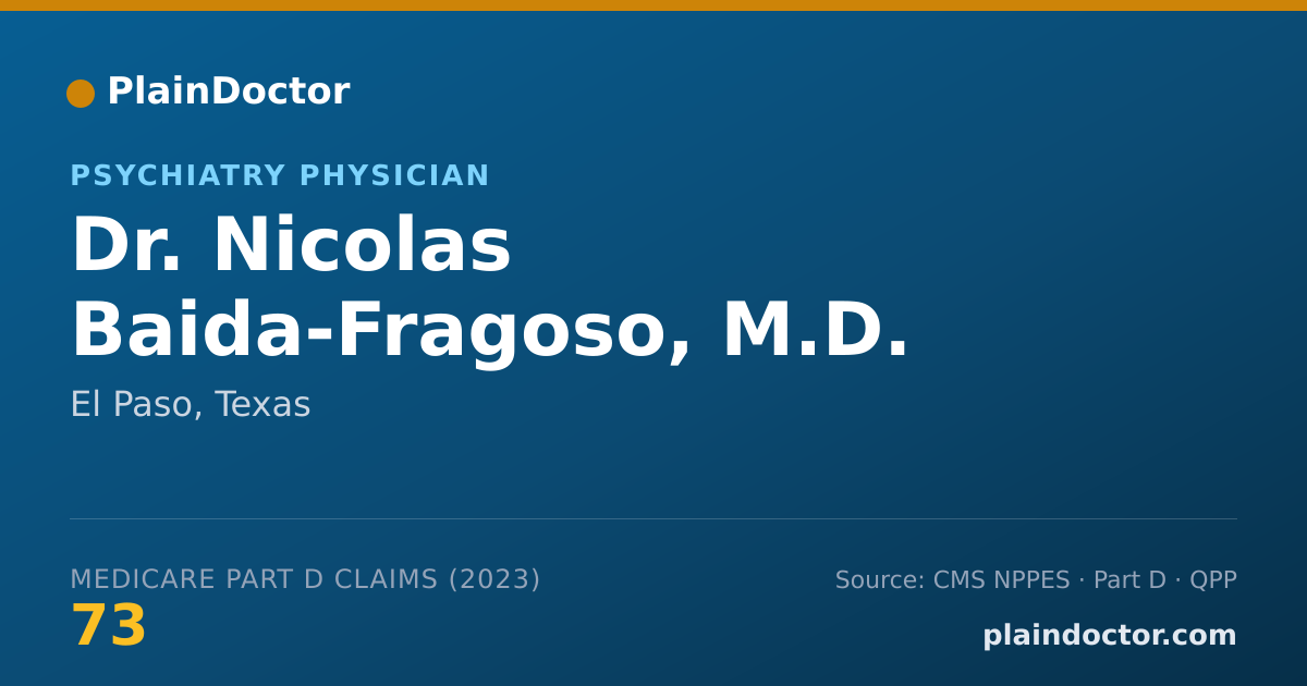 Shareable card for Nicolas Baida-Fragoso, M.D. - Psychiatry Physician, El Paso, TX